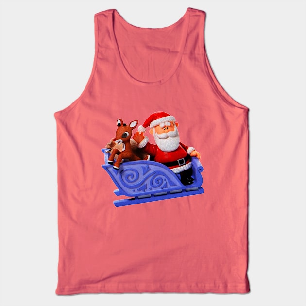 Rudolph and Santa Rankin Bass Retro Vintage Tank Top by Pop Fan Shop